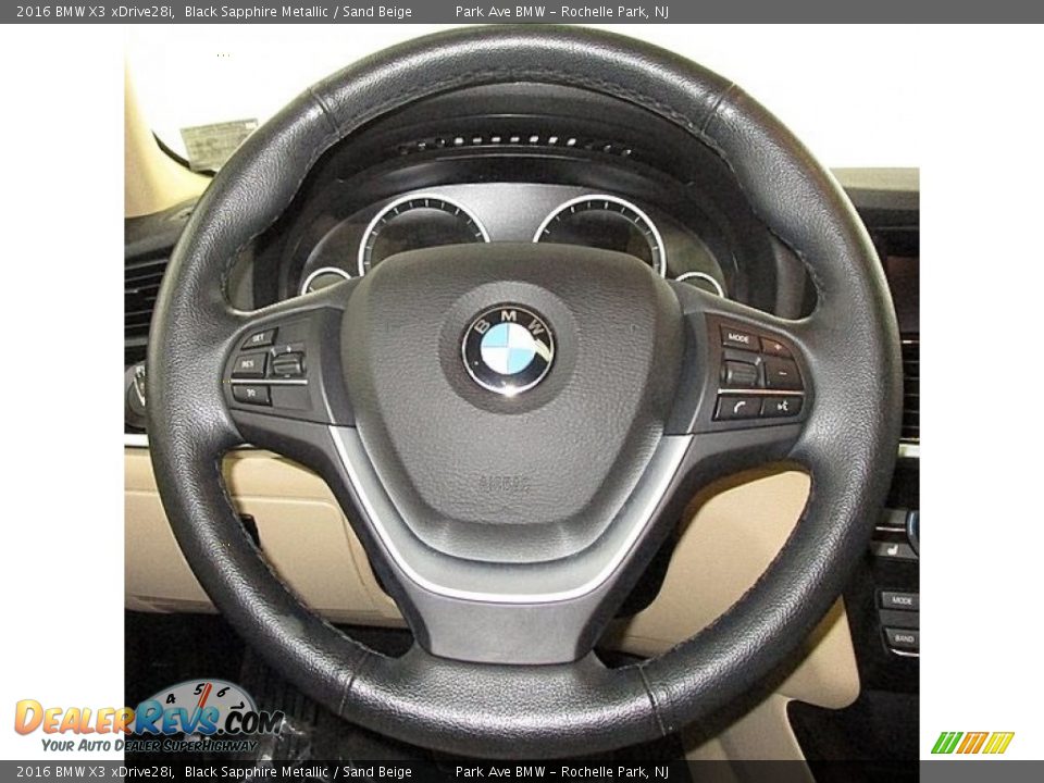 2016 BMW X3 xDrive28i Black Sapphire Metallic / Sand Beige Photo #23