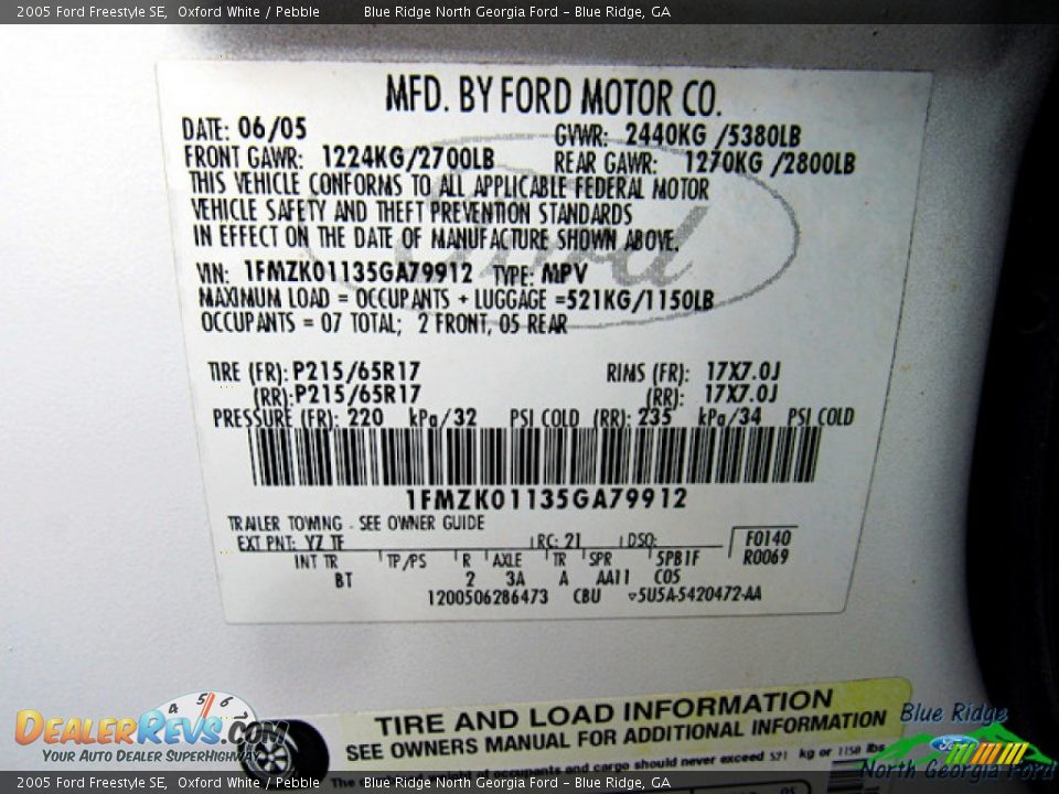 2005 Ford Freestyle SE Oxford White / Pebble Photo #23