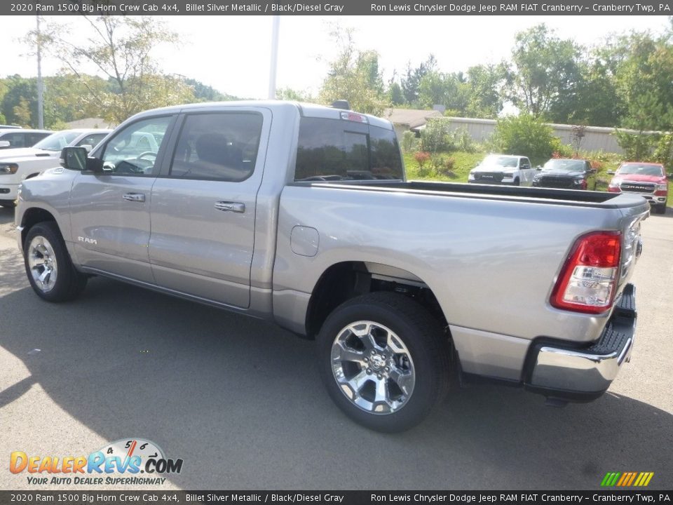 2020 Ram 1500 Big Horn Crew Cab 4x4 Billet Silver Metallic / Black/Diesel Gray Photo #3