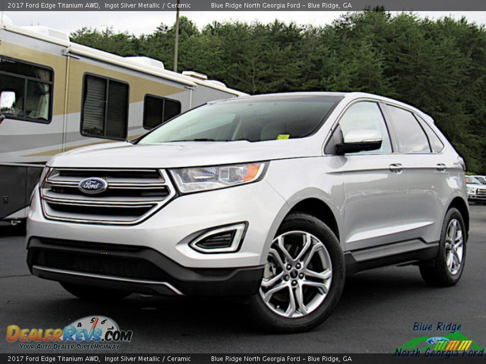 2017 Ford Edge Titanium AWD Ingot Silver Metallic / Ceramic Photo #1