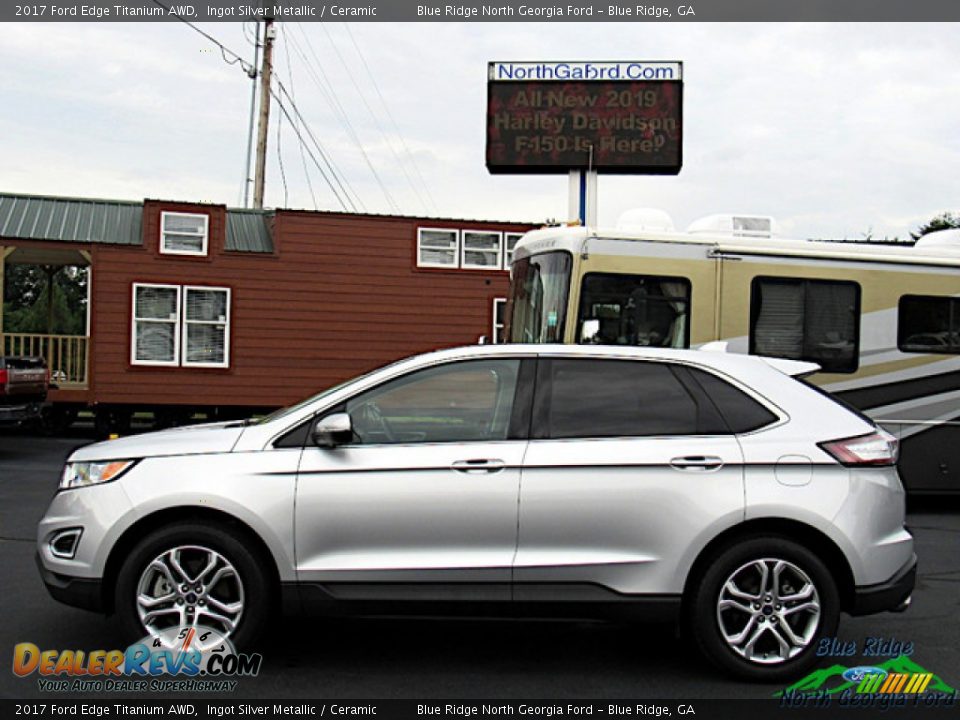 2017 Ford Edge Titanium AWD Ingot Silver Metallic / Ceramic Photo #2