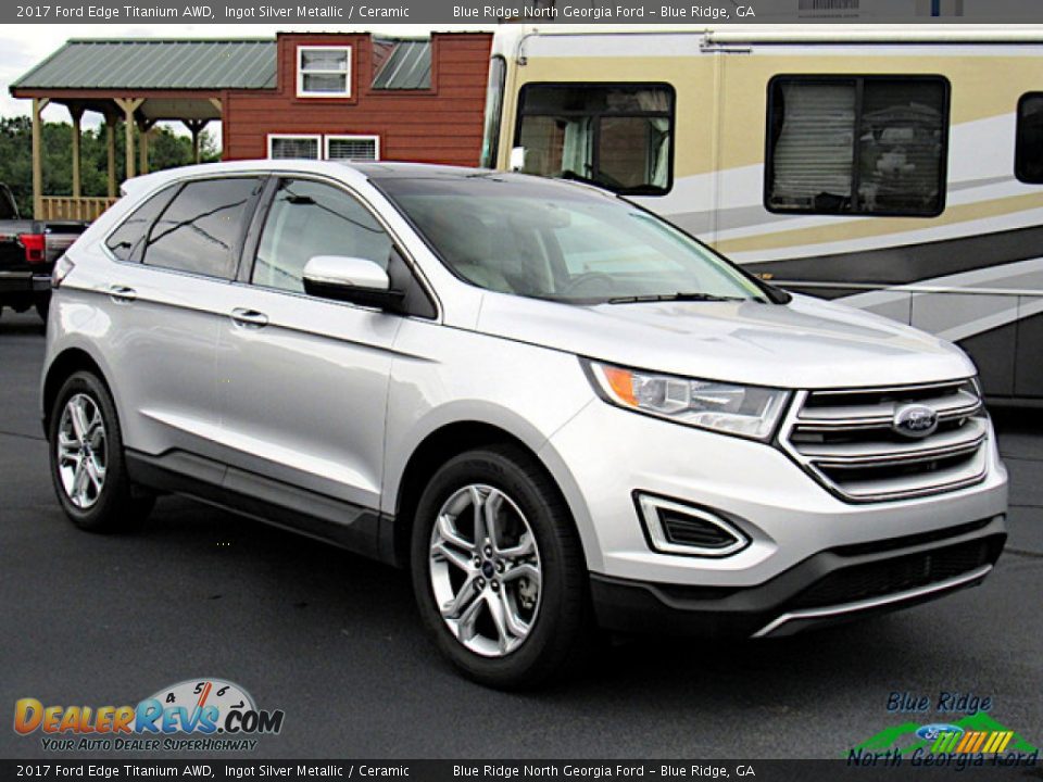 2017 Ford Edge Titanium AWD Ingot Silver Metallic / Ceramic Photo #7