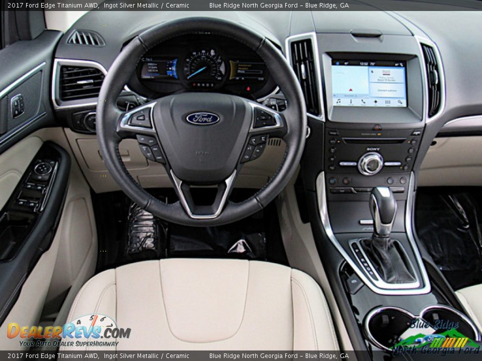 2017 Ford Edge Titanium AWD Ingot Silver Metallic / Ceramic Photo #14