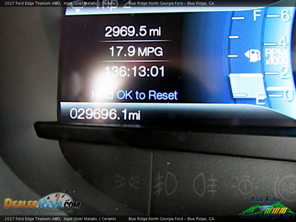 2017 Ford Edge Titanium AWD Ingot Silver Metallic / Ceramic Photo #19