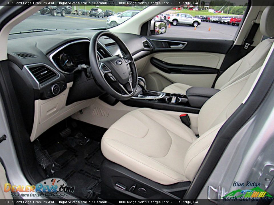 2017 Ford Edge Titanium AWD Ingot Silver Metallic / Ceramic Photo #28