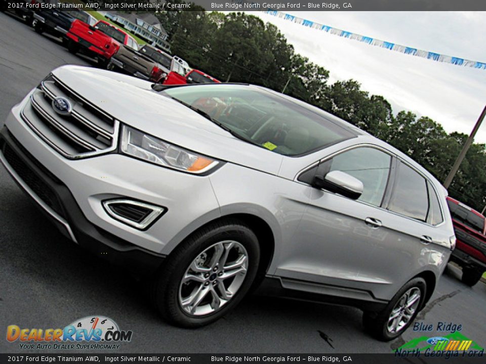 2017 Ford Edge Titanium AWD Ingot Silver Metallic / Ceramic Photo #31