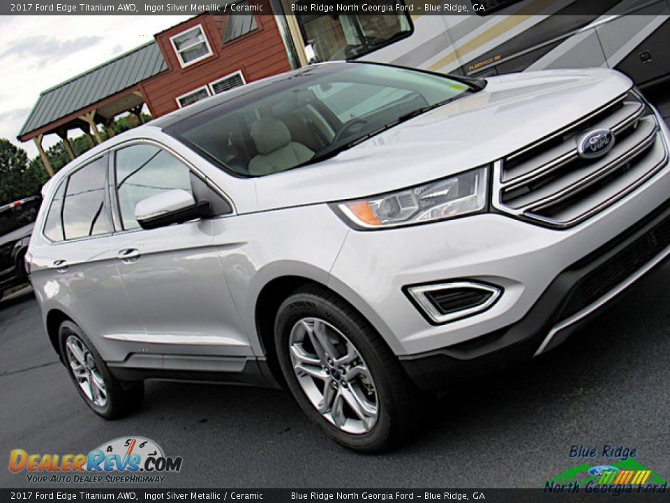2017 Ford Edge Titanium AWD Ingot Silver Metallic / Ceramic Photo #32