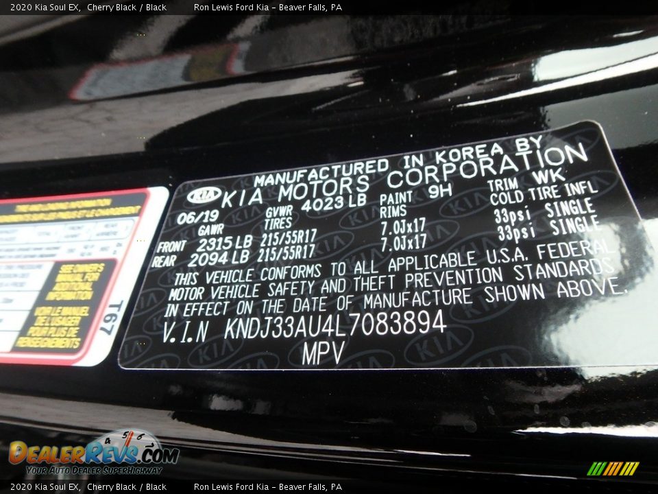 2020 Kia Soul EX Cherry Black / Black Photo #11