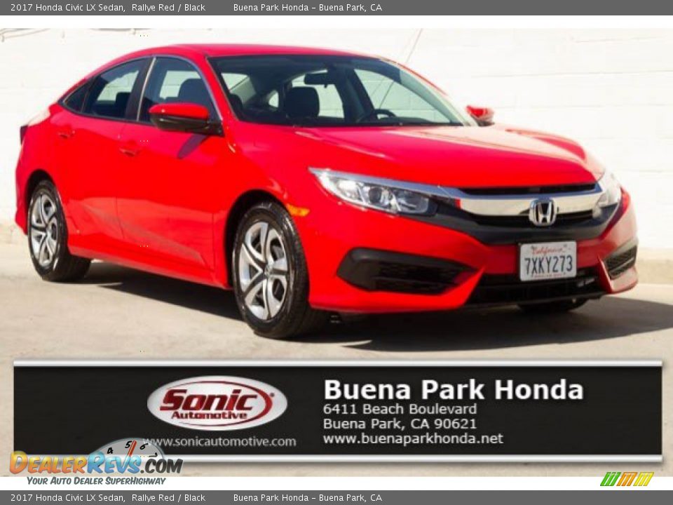 2017 Honda Civic LX Sedan Rallye Red / Black Photo #1