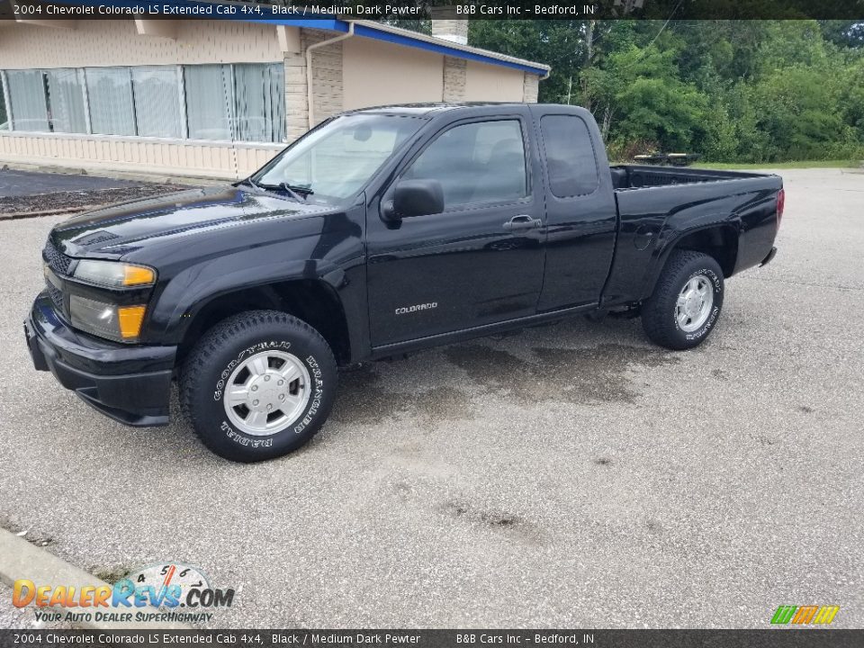 2004 Chevrolet Colorado LS Extended Cab 4x4 Black / Medium Dark Pewter Photo #7