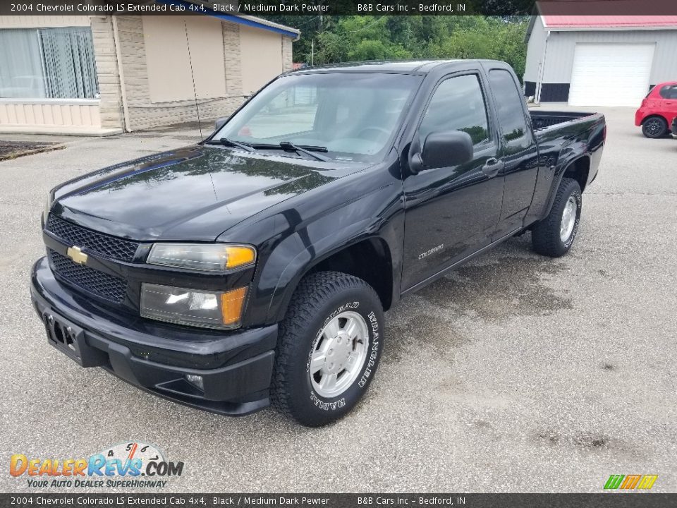 2004 Chevrolet Colorado LS Extended Cab 4x4 Black / Medium Dark Pewter Photo #8