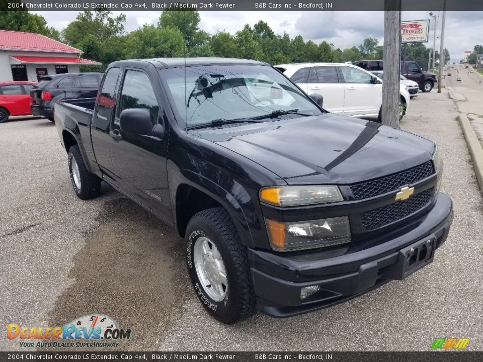 2004 Chevrolet Colorado LS Extended Cab 4x4 Black / Medium Dark Pewter Photo #10