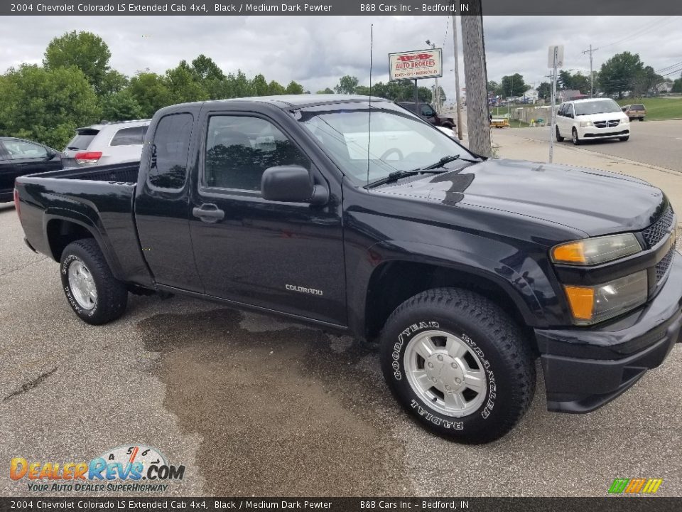 2004 Chevrolet Colorado LS Extended Cab 4x4 Black / Medium Dark Pewter Photo #22