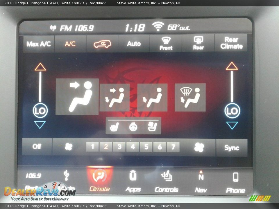 2018 Dodge Durango SRT AWD White Knuckle / Red/Black Photo #28