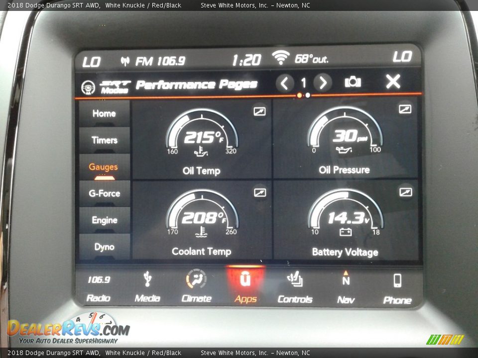 2018 Dodge Durango SRT AWD White Knuckle / Red/Black Photo #33