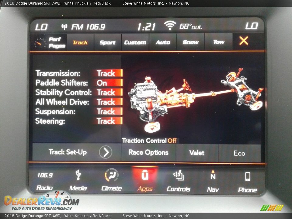 2018 Dodge Durango SRT AWD White Knuckle / Red/Black Photo #35