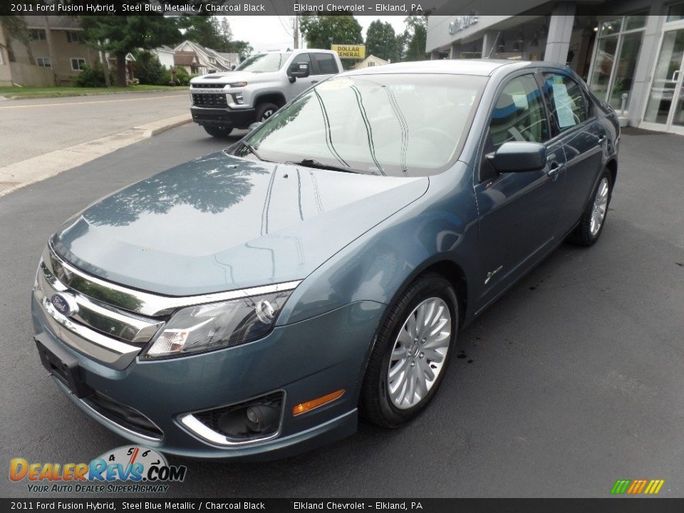 2011 Ford Fusion Hybrid Steel Blue Metallic / Charcoal Black Photo #3