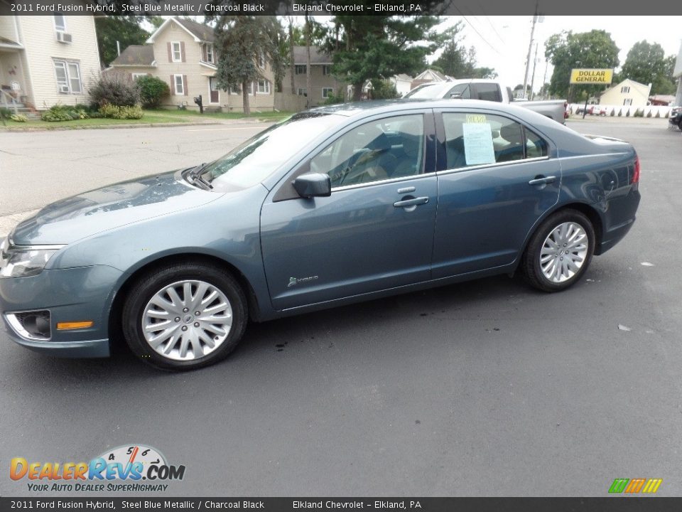 2011 Ford Fusion Hybrid Steel Blue Metallic / Charcoal Black Photo #4