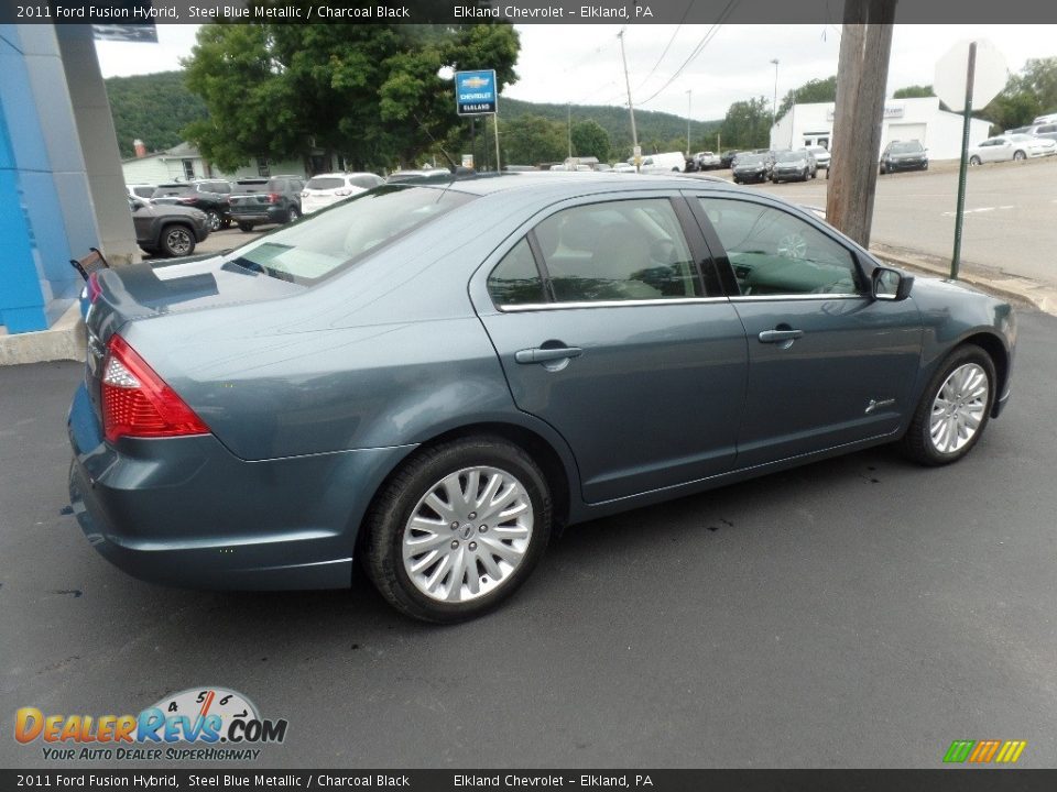 2011 Ford Fusion Hybrid Steel Blue Metallic / Charcoal Black Photo #9