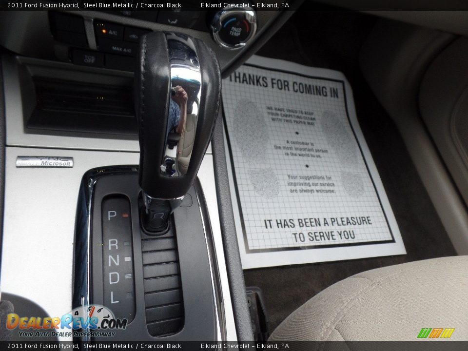 2011 Ford Fusion Hybrid Steel Blue Metallic / Charcoal Black Photo #32