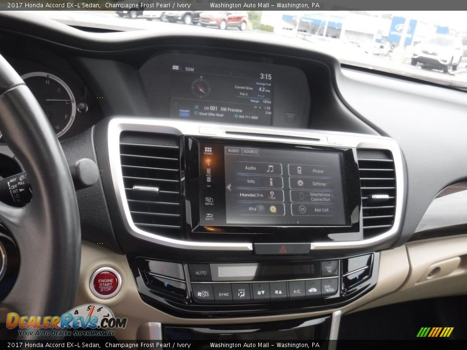 2017 Honda Accord EX-L Sedan Champagne Frost Pearl / Ivory Photo #19