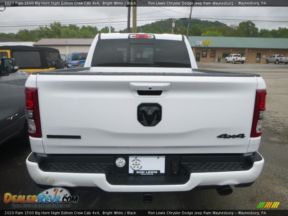 2020 Ram 1500 Big Horn Night Edition Crew Cab 4x4 Bright White / Black Photo #3