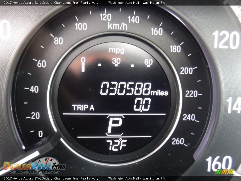 2017 Honda Accord EX-L Sedan Champagne Frost Pearl / Ivory Photo #30