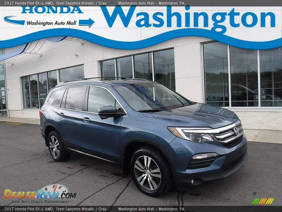 2017 Honda Pilot EX-L AWD Steel Sapphire Metallic / Gray Photo #1