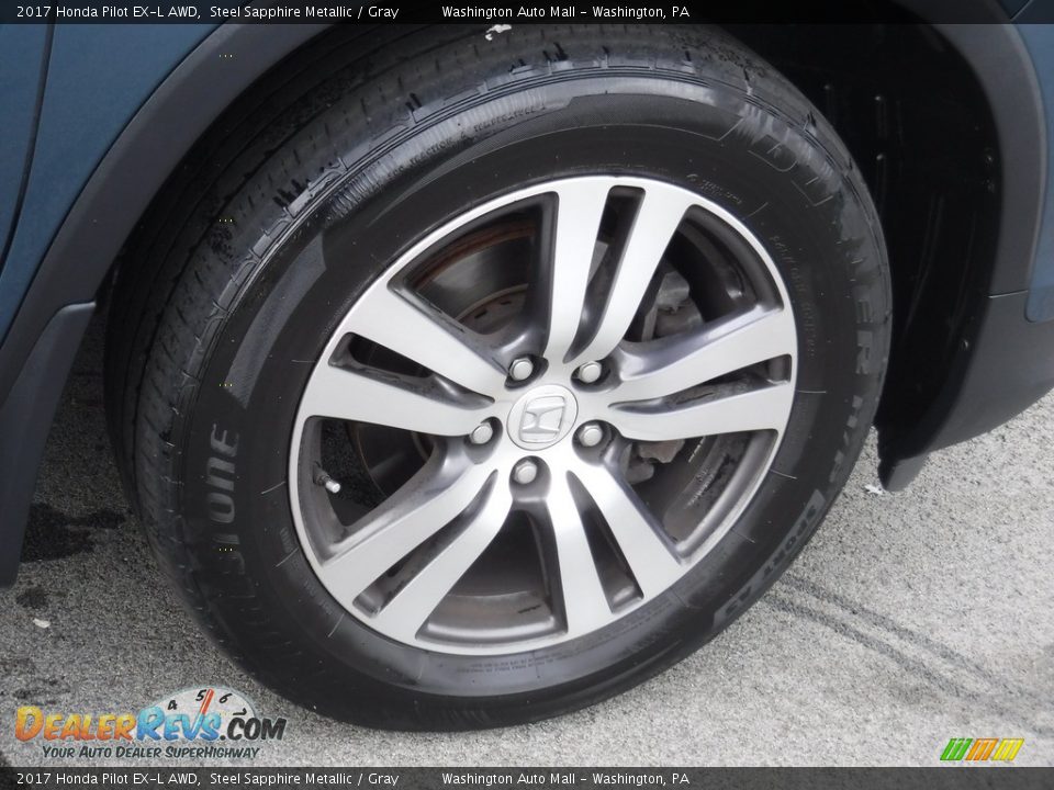 2017 Honda Pilot EX-L AWD Steel Sapphire Metallic / Gray Photo #3