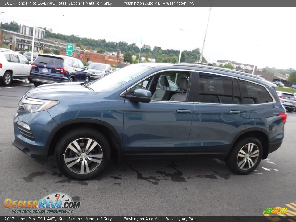 2017 Honda Pilot EX-L AWD Steel Sapphire Metallic / Gray Photo #7
