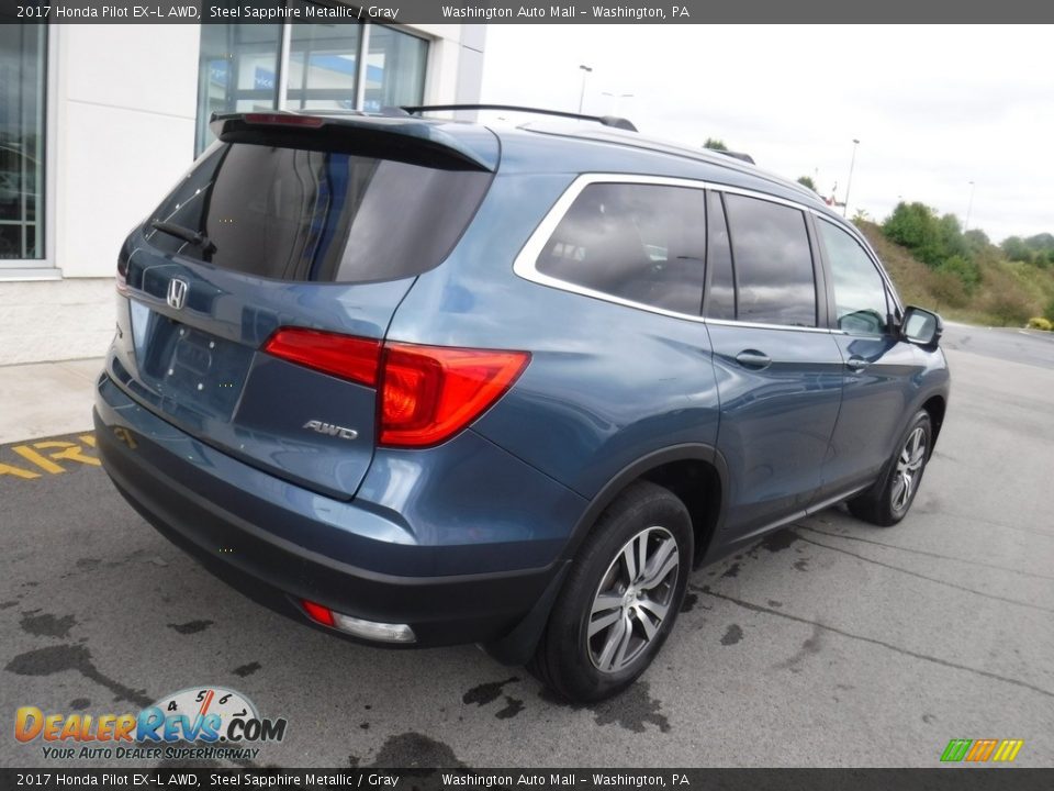 2017 Honda Pilot EX-L AWD Steel Sapphire Metallic / Gray Photo #10
