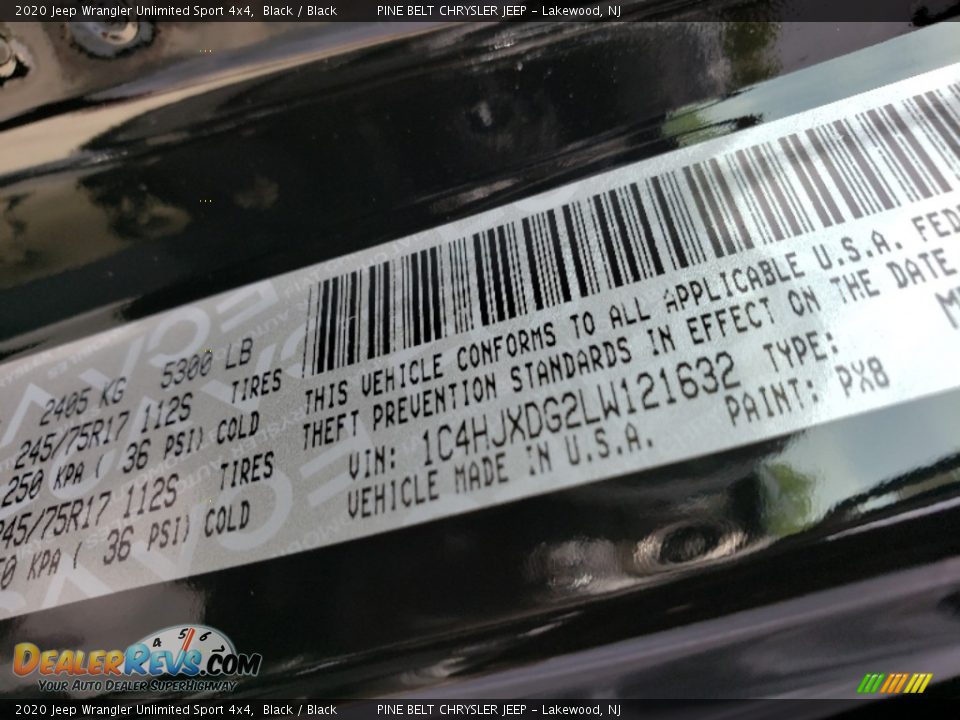 2020 Jeep Wrangler Unlimited Sport 4x4 Black / Black Photo #9