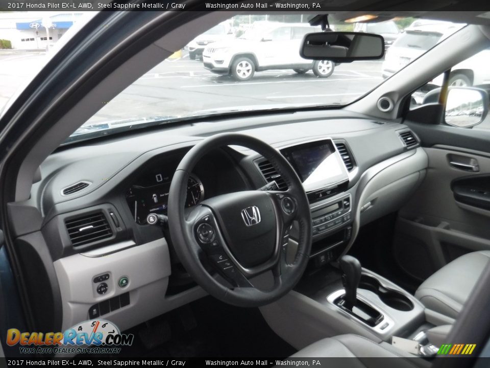 2017 Honda Pilot EX-L AWD Steel Sapphire Metallic / Gray Photo #13
