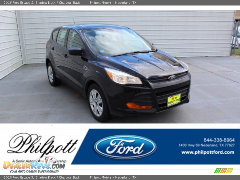 2016 Ford Escape S Shadow Black / Charcoal Black Photo #1