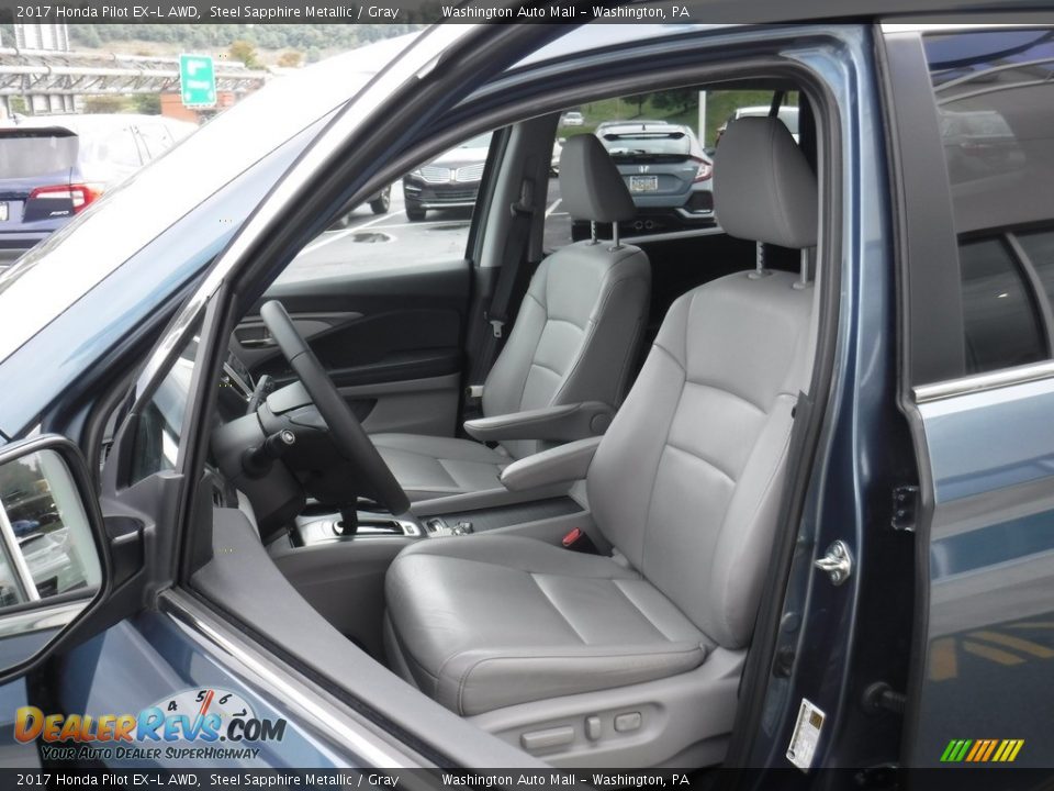 2017 Honda Pilot EX-L AWD Steel Sapphire Metallic / Gray Photo #16