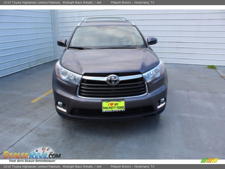 2016 Toyota Highlander Limited Platinum Midnight Black Metallic / Ash Photo #3