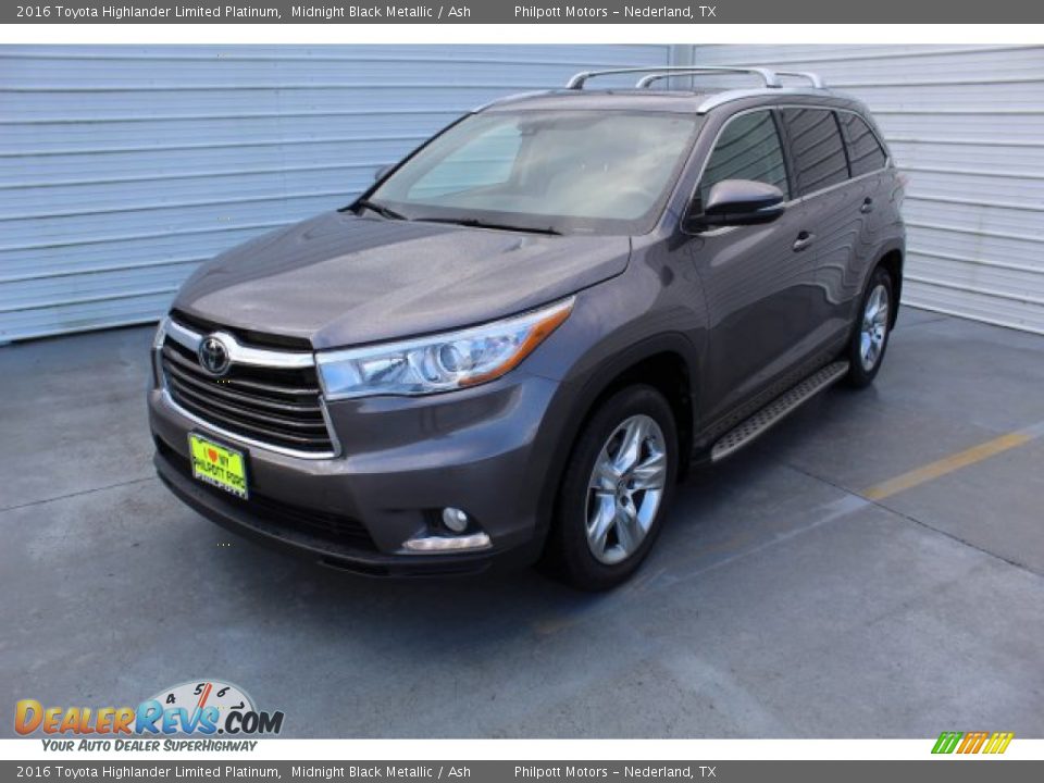 2016 Toyota Highlander Limited Platinum Midnight Black Metallic / Ash Photo #4
