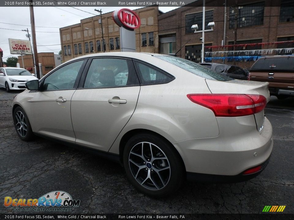 2018 Ford Focus SEL Sedan White Gold / Charcoal Black Photo #5
