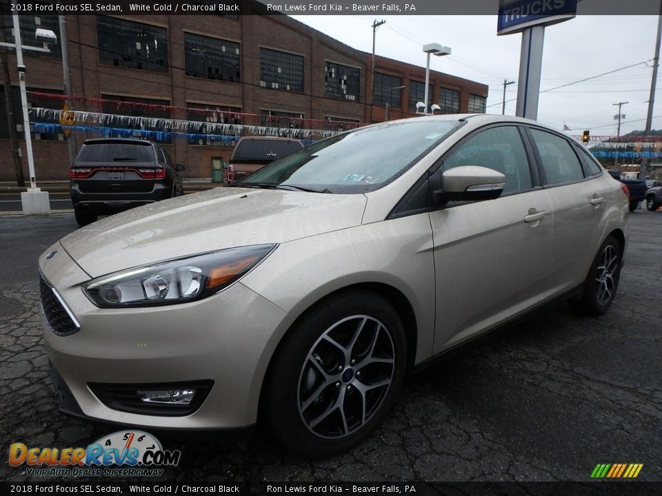2018 Ford Focus SEL Sedan White Gold / Charcoal Black Photo #7
