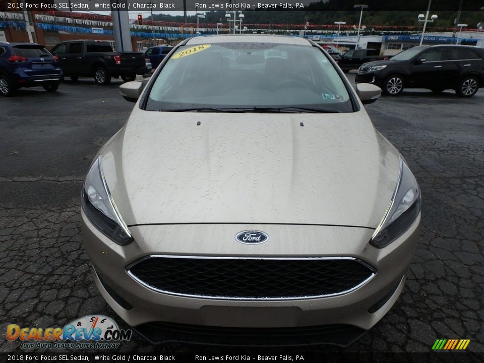2018 Ford Focus SEL Sedan White Gold / Charcoal Black Photo #8