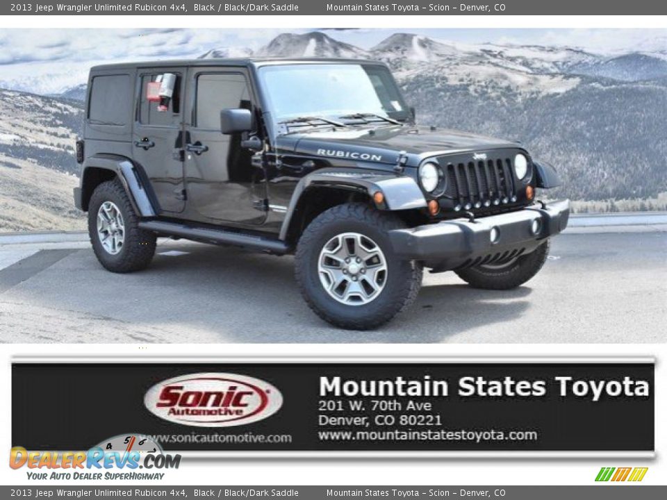 2013 Jeep Wrangler Unlimited Rubicon 4x4 Black / Black/Dark Saddle Photo #1