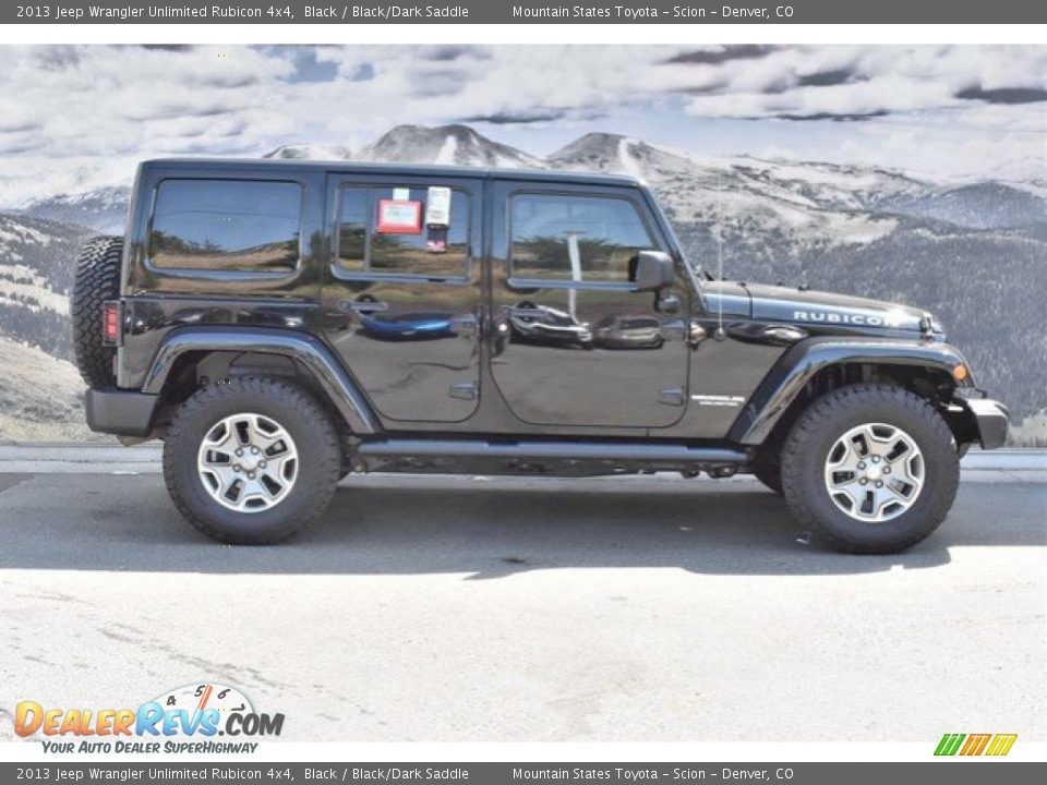 2013 Jeep Wrangler Unlimited Rubicon 4x4 Black / Black/Dark Saddle Photo #2