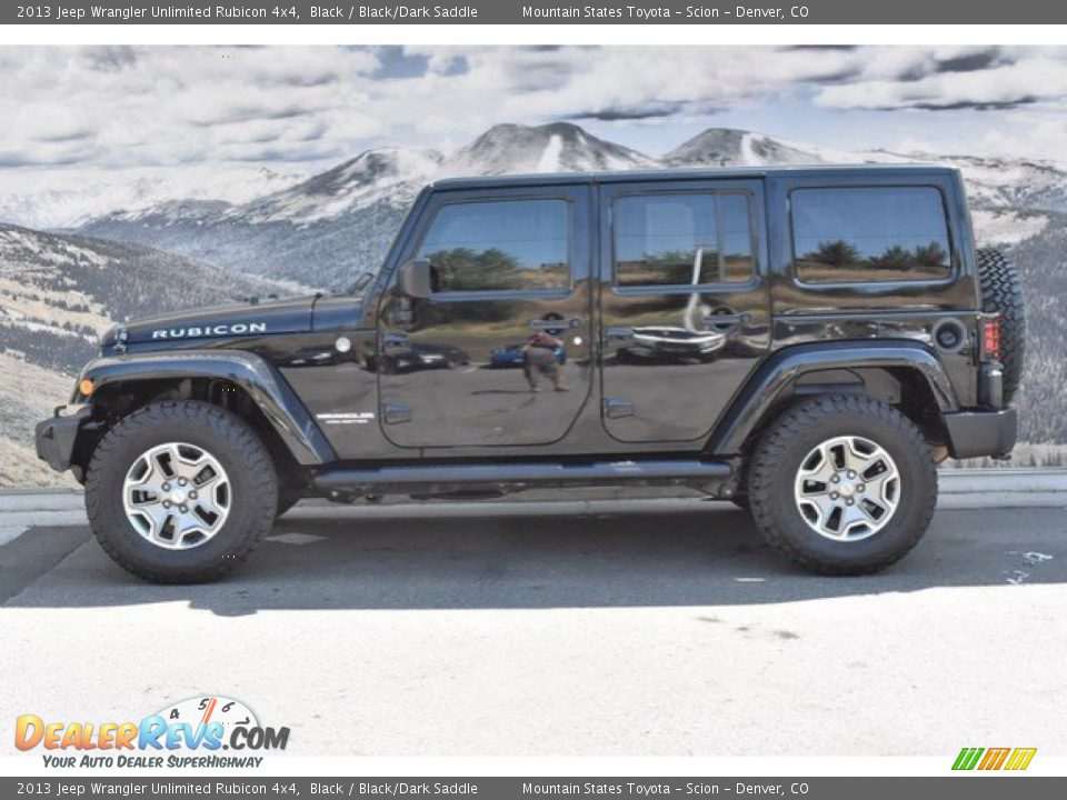 2013 Jeep Wrangler Unlimited Rubicon 4x4 Black / Black/Dark Saddle Photo #6