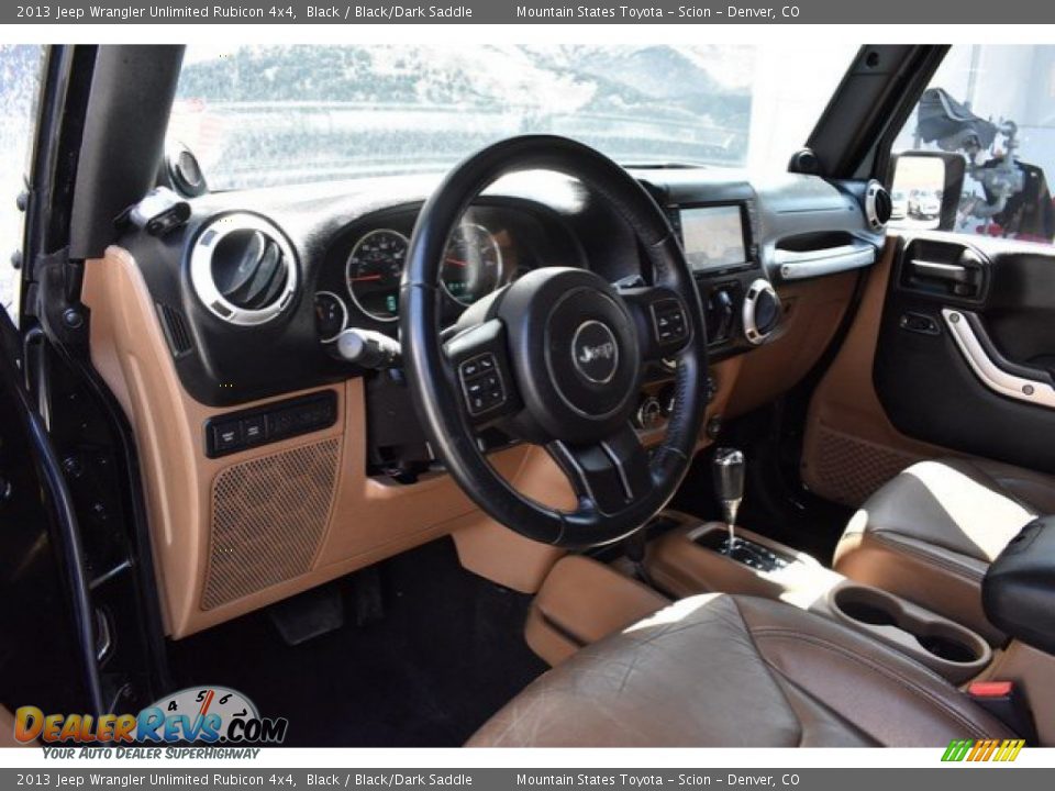 2013 Jeep Wrangler Unlimited Rubicon 4x4 Black / Black/Dark Saddle Photo #10