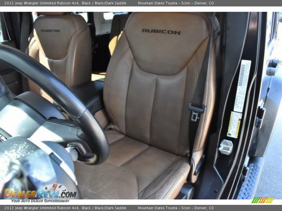 2013 Jeep Wrangler Unlimited Rubicon 4x4 Black / Black/Dark Saddle Photo #12