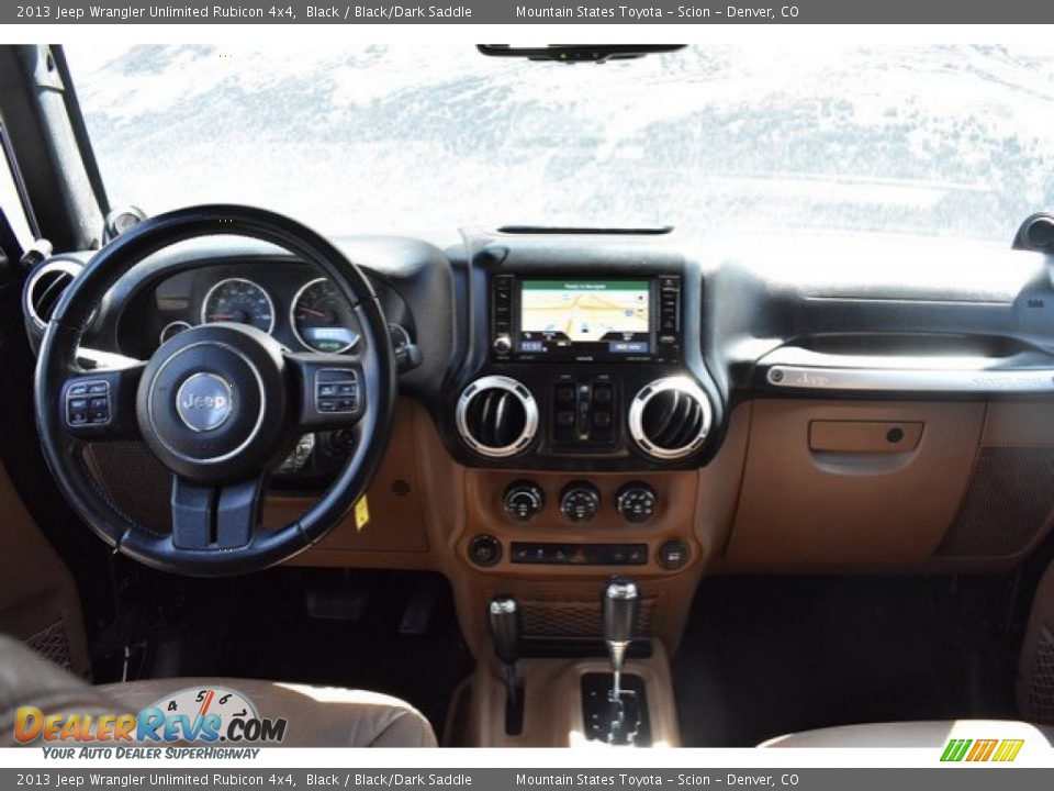 2013 Jeep Wrangler Unlimited Rubicon 4x4 Black / Black/Dark Saddle Photo #13