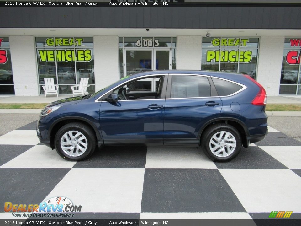 2016 Honda CR-V EX Obsidian Blue Pearl / Gray Photo #1
