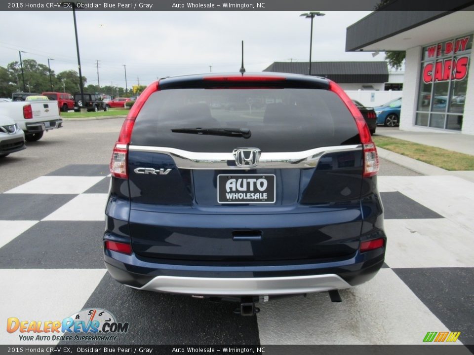 2016 Honda CR-V EX Obsidian Blue Pearl / Gray Photo #4
