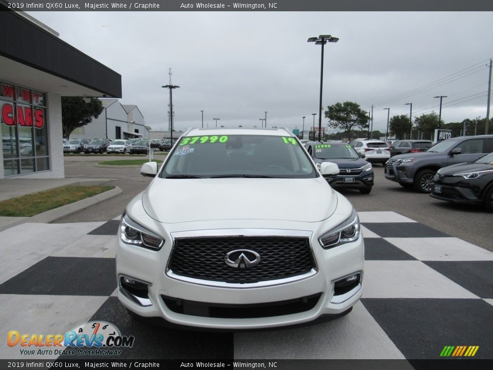 2019 Infiniti QX60 Luxe Majestic White / Graphite Photo #2