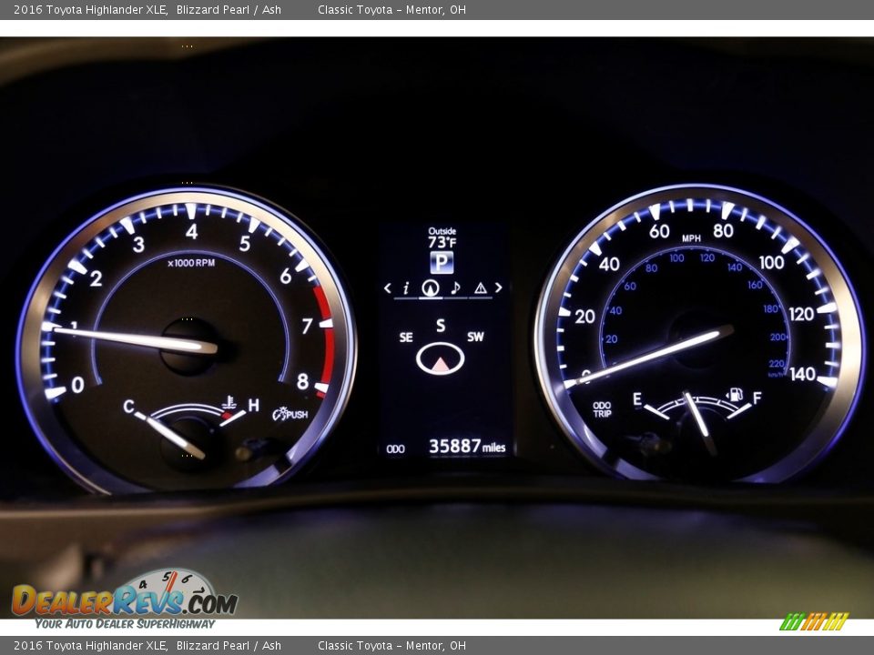 2016 Toyota Highlander XLE Blizzard Pearl / Ash Photo #8